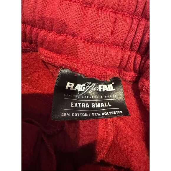 Flag Nor Fail Unisex Essential Fleece V2 Joggers in Bloodstone Red Extra Small - Picture 5 of 8